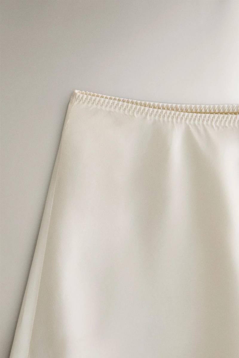 BEIGE SILK SHORTS