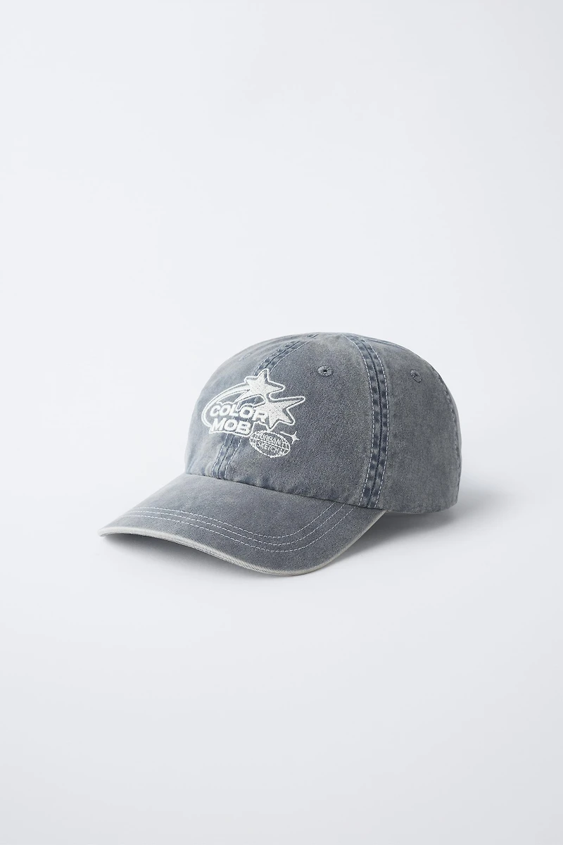 EMBROIDERED WASHED EFFECT CAP