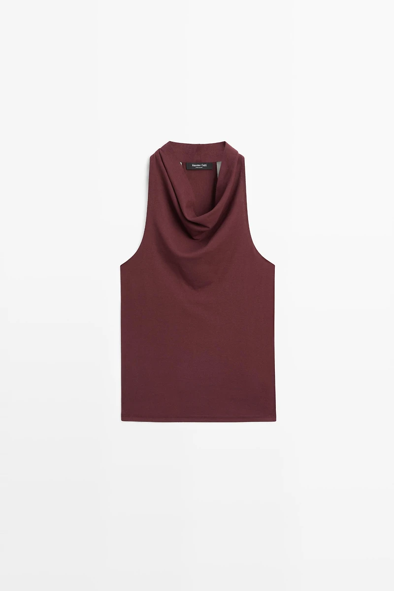 100% cotton draped top