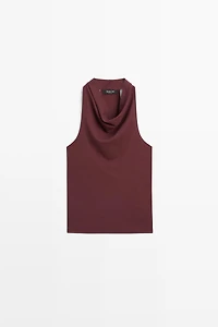 100% cotton draped top