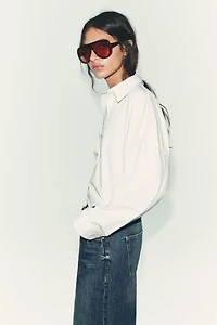POPLIN BUTTON SHIRT