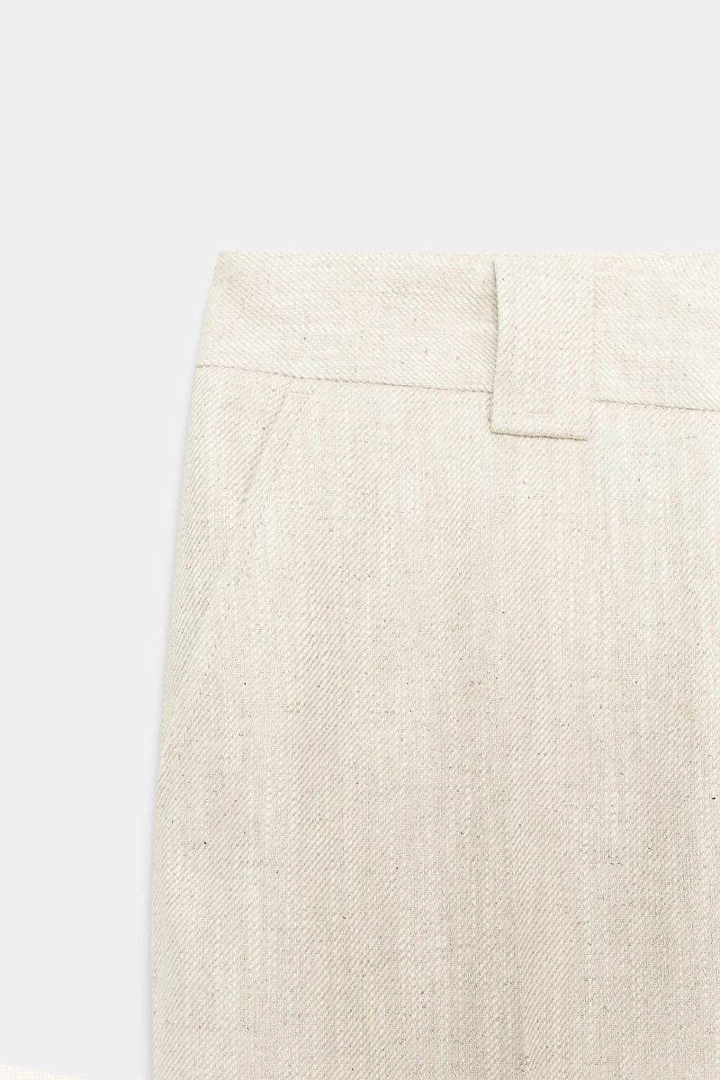 RUSTIC FABRIC STRAIGHT LEG PANTS