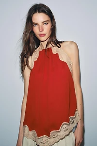 ZW COLLECTION LACE HALTER TOP