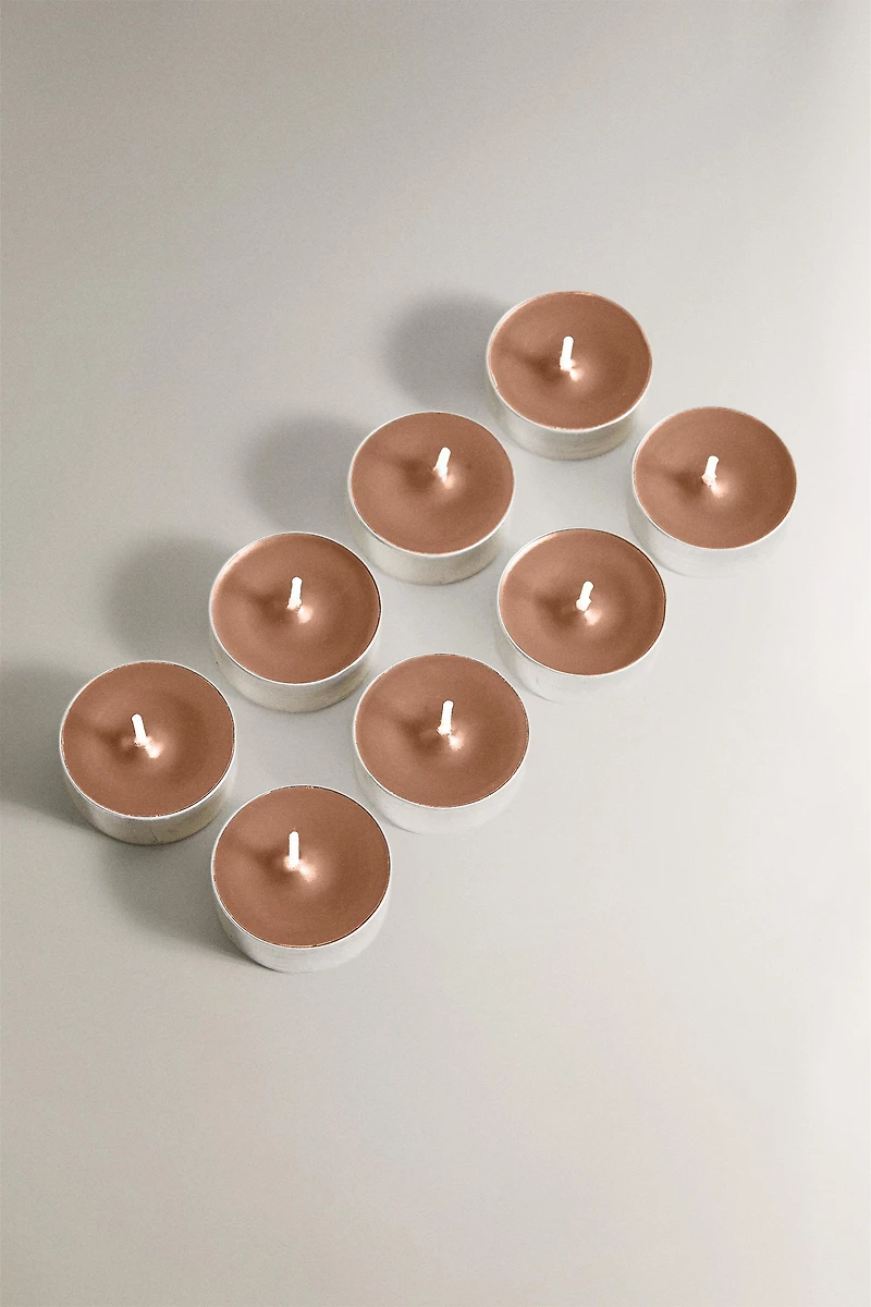 SET OF SALTED CARAMEL SCENTED TEALIGHT CANDLES (SET OF 8)