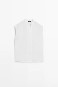 100% linen flowing shirt with button details