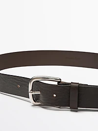 Distressed leather belt