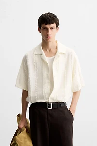 JACQUARD FRAYED SHIRT