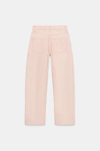 ZW COLLECTION MID-RISE STRIPED RELAXED STRAIGHT ANKLE JEANS
