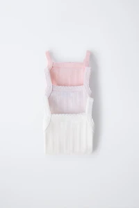 THREE-PACK OF RIB KNIT BODYSUITS WITH CUTOUT DETAIL