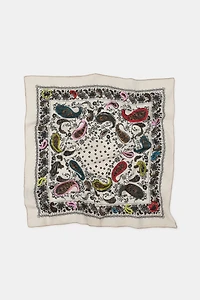 FOULARD BANDANA IMPRIMÉ BRODERIES