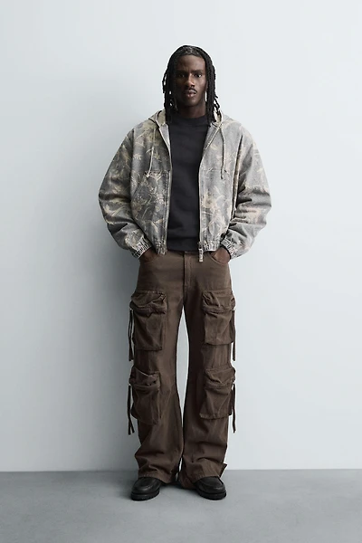 ABSTRACT PRINT DENIM JACKET