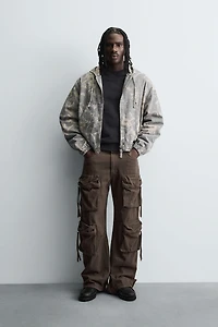 ABSTRACT PRINT DENIM JACKET