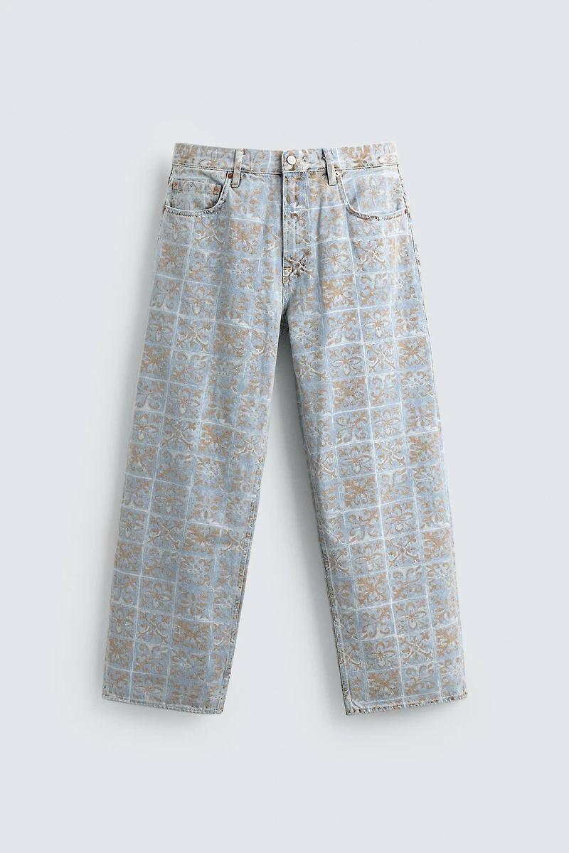 JEAN RELAXED FIT IMPRIMÉ GÉOMÉTRIQUE