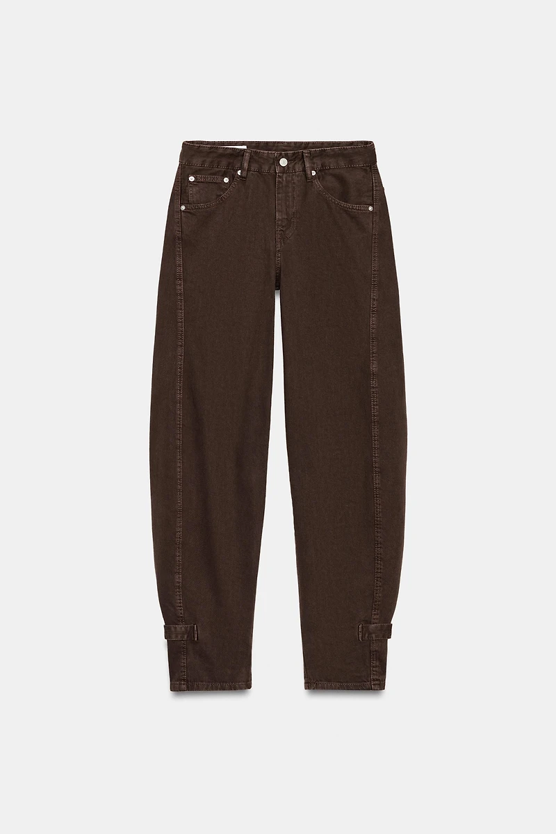 TRF BALLOON MID-RISE JEANS WITH BELT LOOPS