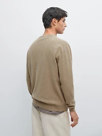Wool blend crew neck sweater