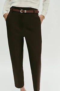HIGH-WAISTED BELTED PANTS