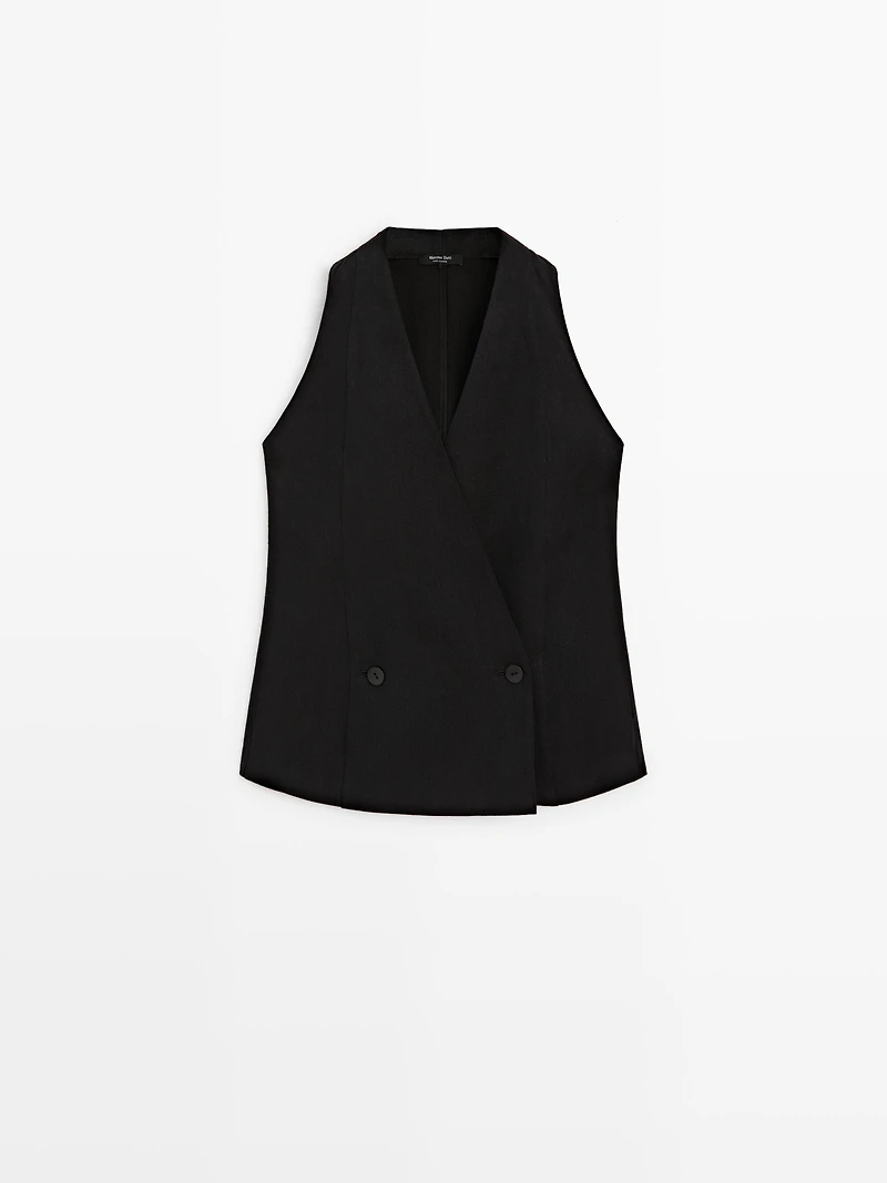Gilet croisé avec boutons