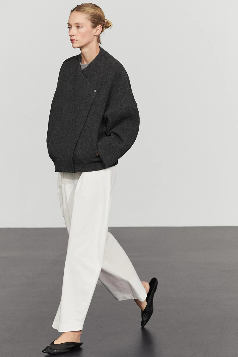Wool blend bomber jacket