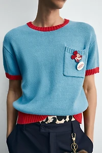 T-SHIRT EN MAILLE CONTRASTE HARRY LAMBERT FOR ZARA X DISNEY