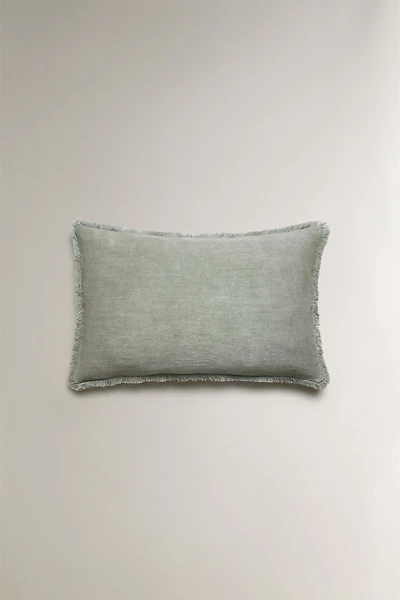 FRINGED THROW PILLOW COVER