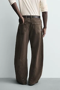 WASHED BARREL FIT PANTS