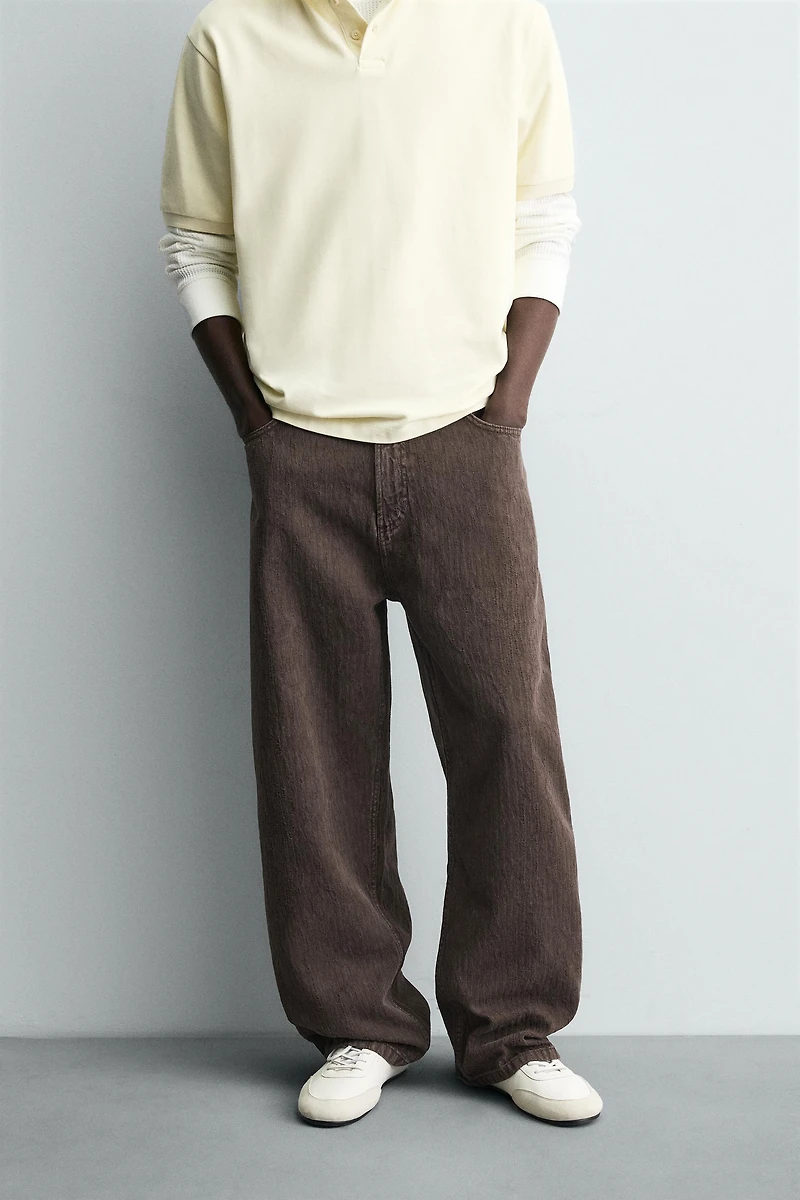 WASHED PRINT BAGGY FIT PANTS