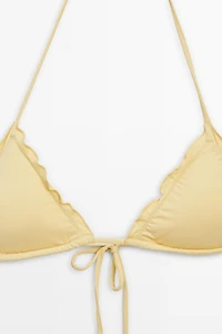 Ruffled triangle bikini top