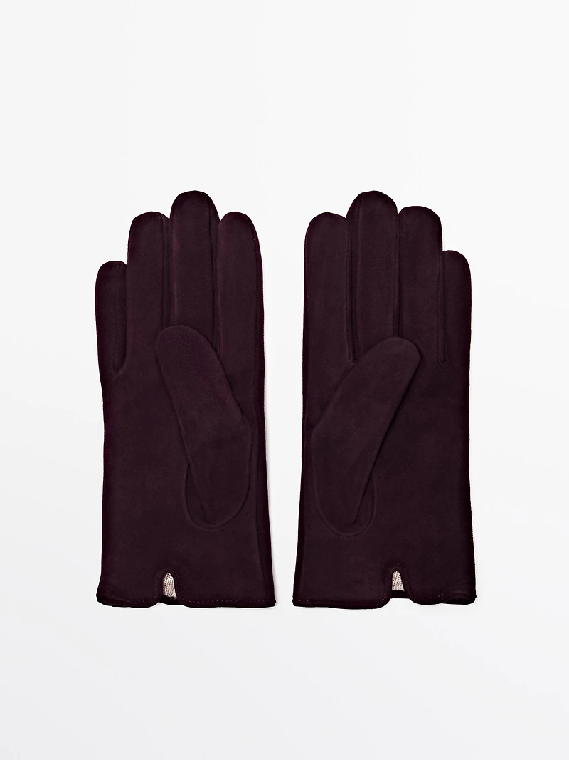 Suede leather gloves