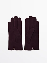 Suede leather gloves