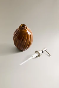 MUSTARD RAISED DESIGN SOAP DISPENSER