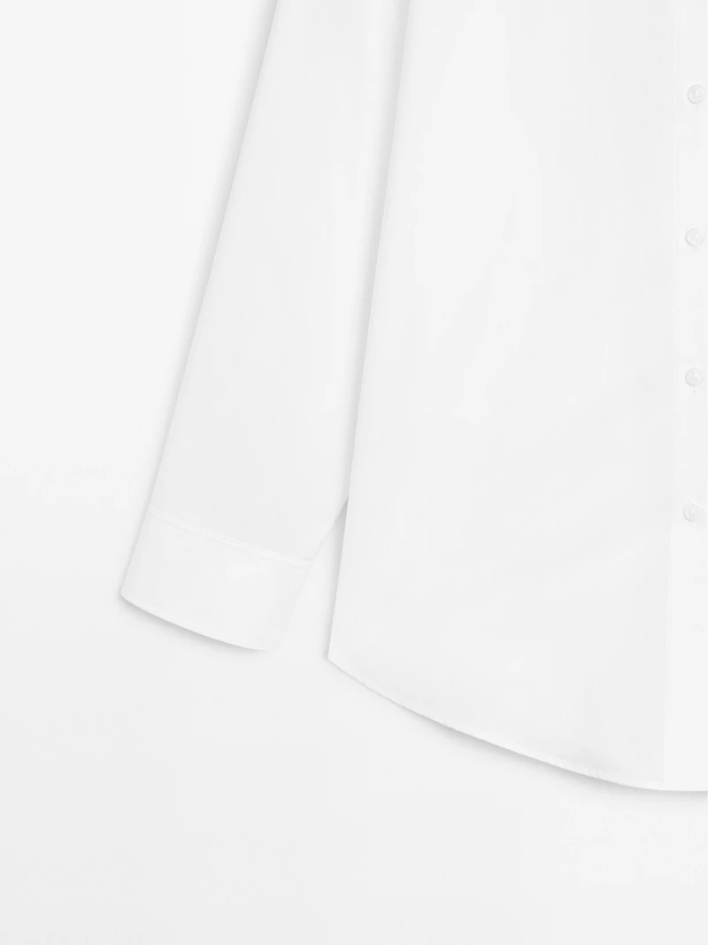 100% cotton poplin shirt with shoulder detail