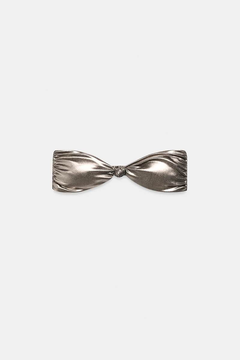 METALLIC BANDEAU BIKINI TOP