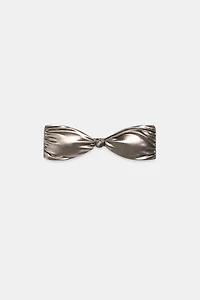 METALLIC BANDEAU BIKINI TOP
