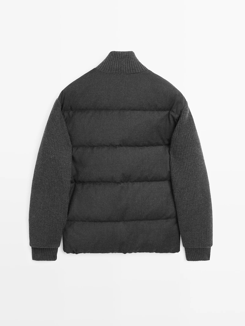 Knit down blend puffer jacket