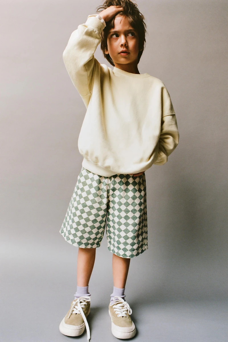 CHECKERED TWILL SHORTS
