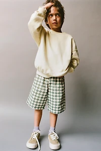 CHECKERED TWILL SHORTS