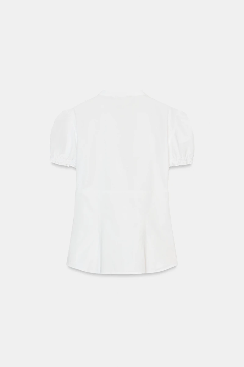 RUFFLED POPLIN SHIRT
