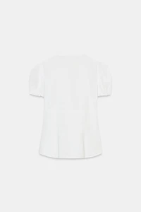 RUFFLED POPLIN SHIRT
