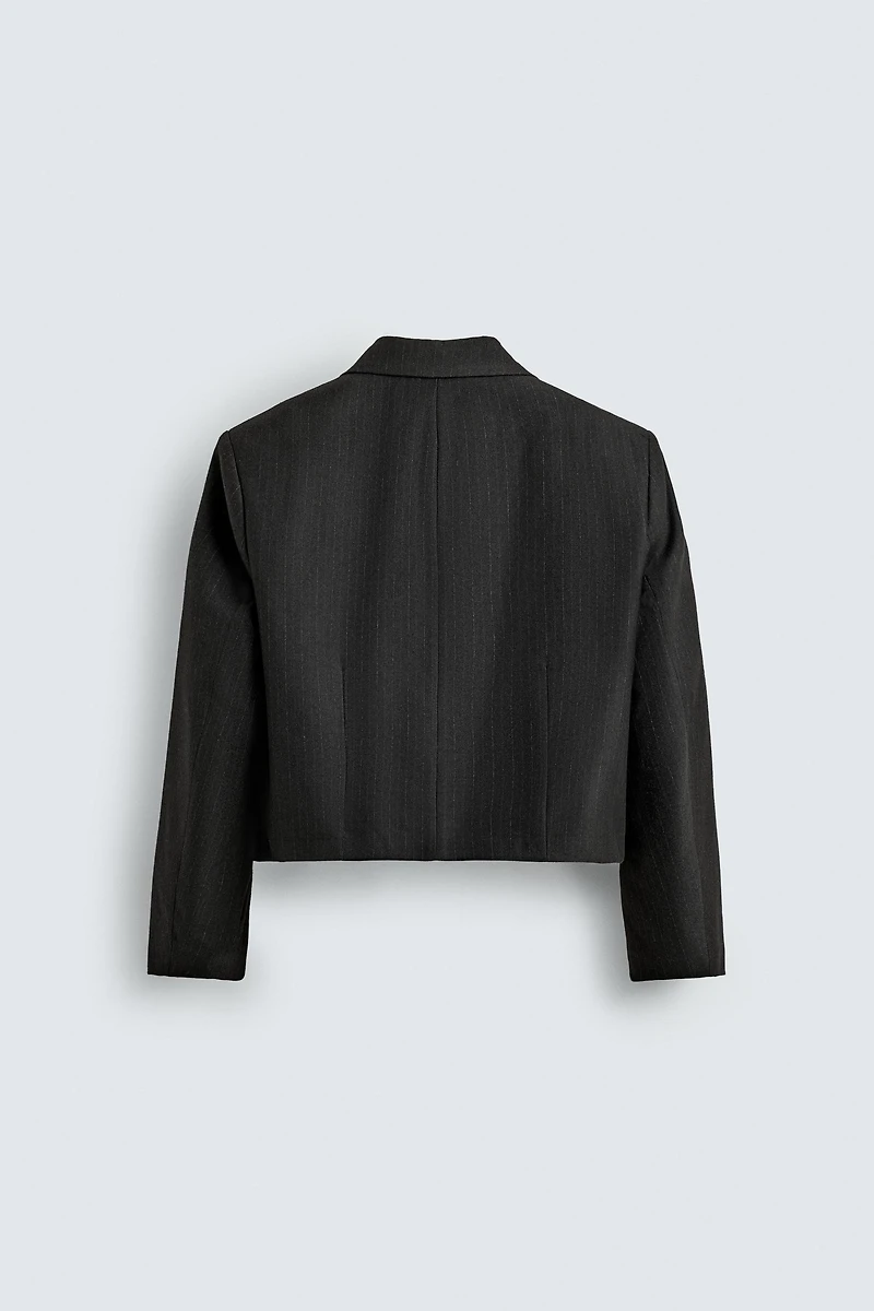 BLAZER COURTE COUPE COSTUME À RAYURES TENNIS