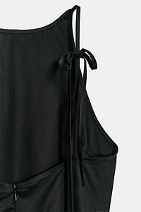 VOLUMINOUS GABARDINE MIDI DRESS