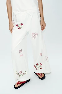 EMBROIDERED LONG PANTS