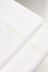 SATEEN FLAT SHEET WITH HEMSTITCHING EMBROIDERY