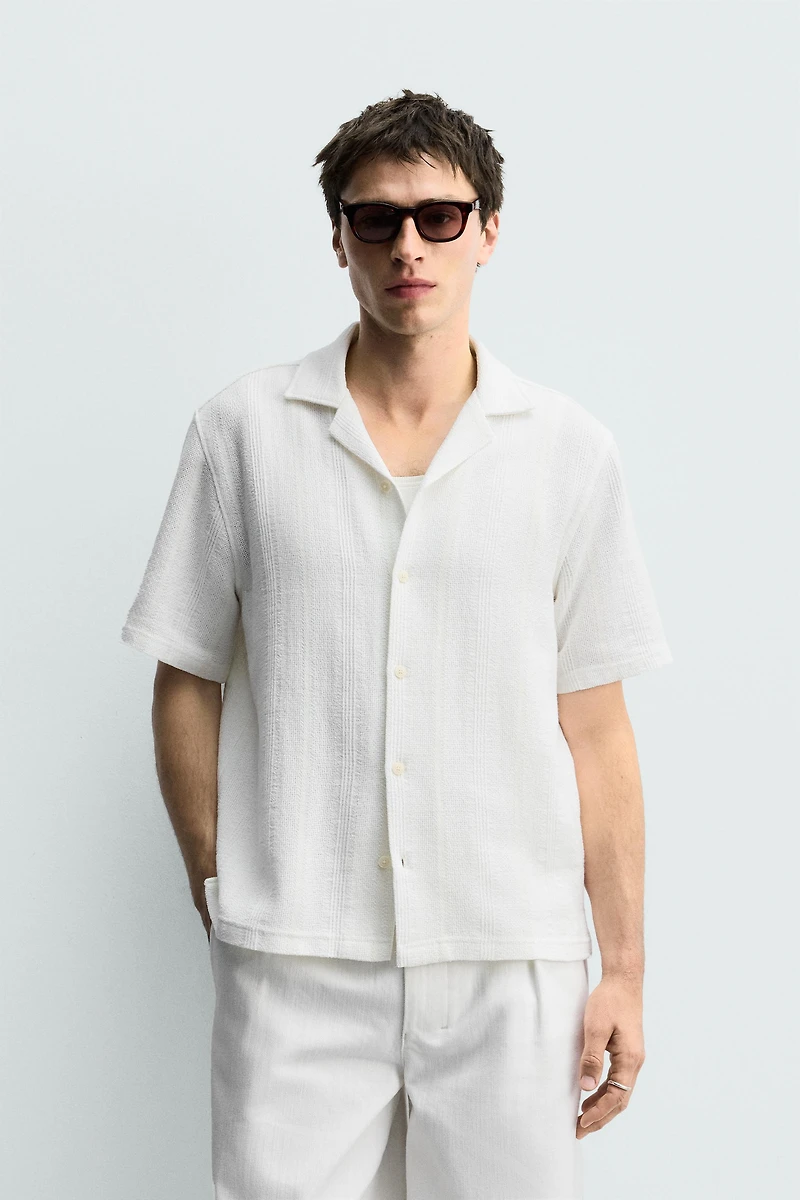 CHEMISE REGULAR FIT JACQUARD RAYURES