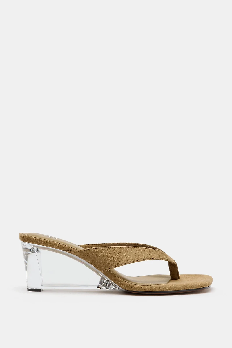 CLEAR WEDGE SANDALS