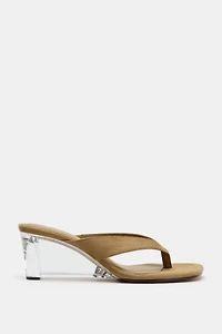 CLEAR WEDGE SANDALS