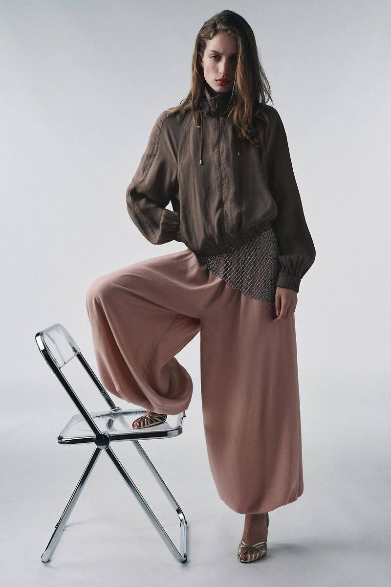 ZW COLLECTION FLOWY GATHERED PANTS