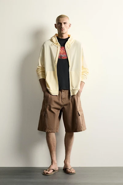ABSTRACT PRINT RELAXED FIT CARGO SHORTS