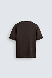 KNIT COTTON LINEN BLEND T-SHIRT