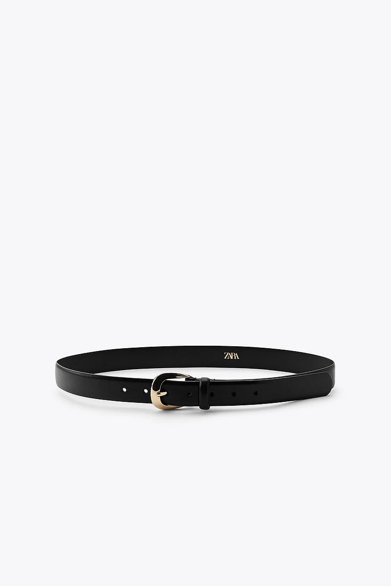 OVAL BUCKLE LEATHER BELT