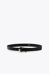 OVAL BUCKLE LEATHER BELT